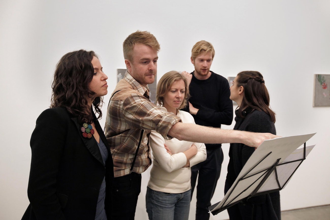 Rehearsing <i>Namesaying</i> at Milton Keynes Gallery, 2013. Photo: Chryssa Panoussiadou