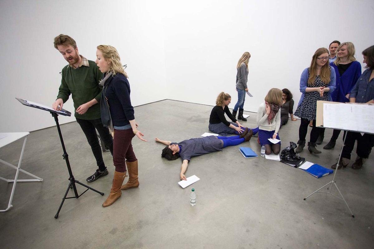 Rehearsing <i>Any’s responses</i> at Milton Keynes Gallery, 2015. Photo: Yiannis Katsaris
